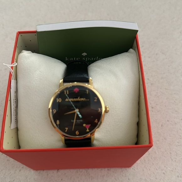 Kate Spade - it’s somewhere 5 o’clock black leather watch - Picture 2 of 3